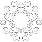 Gambar dari pola bunga dengan kelopak berputar-putar vektor