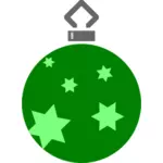 Green stars on Christmas ball