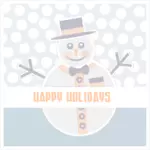 Snowman खुश छुट्टियाँ ग्रीटिंग कार्ड वेक्टर छवि