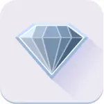 Diamante azul único ícone vector imagem