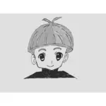 Clip art wektor z manga mały chłopiec