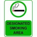 Grafika wektorowa zieleni wyznaczone znak strefy dla niepalących