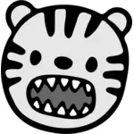 Cara de desenho animado do tigre