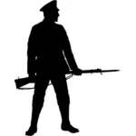 Soldat med rifle silhuett
