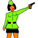 Kvinnlig soldat karikatyr