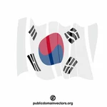 Południowokoreańska flaga machająca