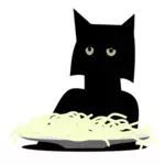 स्पेगेटी बिल्ली वेक्टर छवि