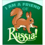 Desenho de esquilo-vermelho no cartaz da Rússia vetorial