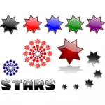 Dessin de sélection de différentes étoiles vectoriel