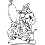 Estátua de guerreiro de sessão