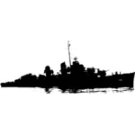 Vojenské lodi vektorové siluetu