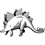 Стегозавра в черно-белых векторное изображение