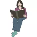 Vector imaginea de femeie de lectură