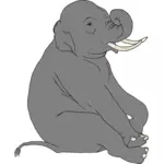Sittande elefant