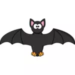 Cartoon morcego com olhos assustadores ilustração em vetor