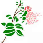 Стилизованные розовая роза