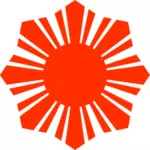 필리핀 국기 태양 상징 붉은 실루엣 벡터 드로잉