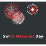 瑞士国庆日烟花爆竹标志矢量剪贴画