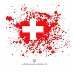 Graphiques d'éclaboussure d'encre drapeau suisse