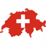 Bandera y mapa de Suiza