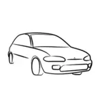 自動車アウトライン ベクトル描画
