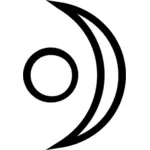 גרפיקה וקטורית של נקודה והירח סמל קדוש עתיק