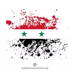 Flaggan av Syrien i bläck sprut form