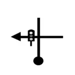 Signál se silnici vlevo TSD vektor znamení