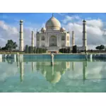 Taj Mahal s odrazem ve vodě ilustrace
