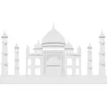 Vector tekening van Taj Mahal in grascale