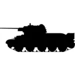Tank T-34 silhouaette Vektor Klipart