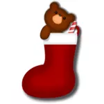 Vektorgrafiken Teddybären in Weihnachtsstrumpf