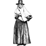 تينيريفي القرن 19 تاجر سيدة ناقلات التوضيح