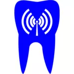 Blå tann vektor ikon