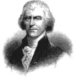 Thomas Jefferson portrét vektorové ilustrace