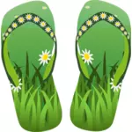 Zelené žabky obuv