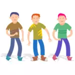 שלושה בני נוער קריקטורה
