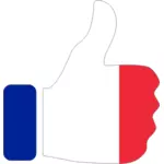 フランスの国旗と親指
