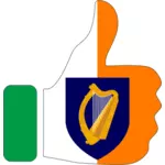 Daumen hoch und irischen Wappen