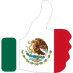Tummen upp med mexikanska flaggan