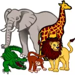 Afrykańskie zwierzęta wektorowych ilustracji