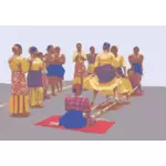 伝統的な踊りの女性