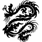 Arte monocromática dragão asiático