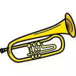 Žlutá trumpeta linie umění vektorové ilustrace