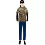 Vektorbild av trendiga killen i t-tröja med kamouflage mönster