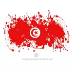 Bandeira da Tunísia com respingos de tinta