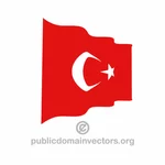 Agitando a bandeira Turca vector
