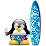 Image vectorielle de Tux surfeur