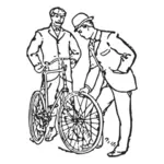Dwóch mężczyzn i rower