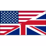 USA a Velká Británie vlajka